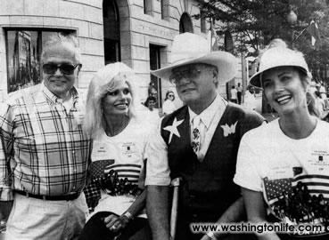 Rep. John Dingell, Loni Anderson, Larry Hagman and Lynda Carter at Race for the Cure, 1991