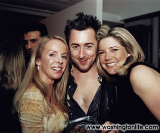 Cindy Jones, Alan Cumming and Mary Amons at a Creative Coalition party, 2002