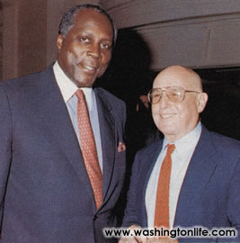 Vernon Jordan and L. William Seidman at Wl’s launch party, 1991