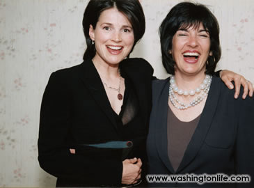Julia Ormand and Christiane Amanpour at the Vital Voices Benefit, 2002