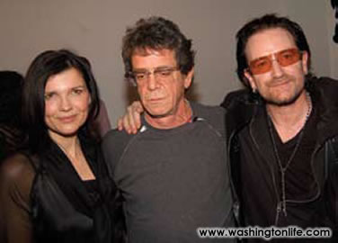Ali Hewson, Lou Reed and Bono.