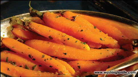 Glazed baby carrots at Blue Duck Tavern.