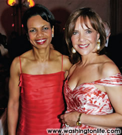 Secretary of State Condoleezza Rice and Barbara Harrison