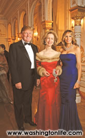 Donald Trump, Bonnie McElveen-Hunter and Melania Trump