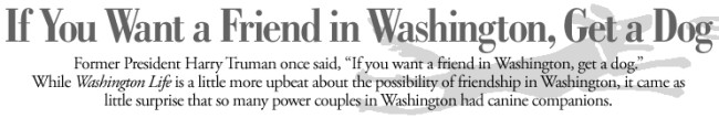 If you Want a Friend in Washington, Get a Dog