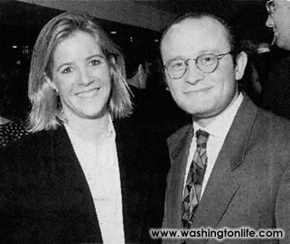 Kara Kennedy and Franco Nuschese at the Caf&eacute; Milano opening, 1992