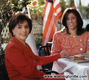 Senator Barbara Boxer with daughter Nicole at Caf&eacute; Milano, Wl feature, 2001