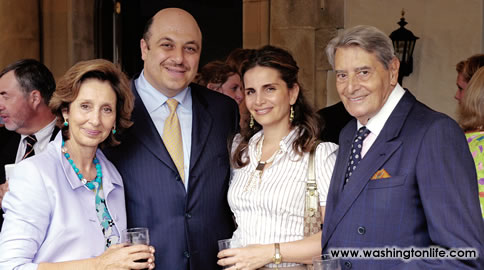 Maria Felice Mekouar, Jordanian Amb. Karim Kawar, Luma Kawar and Moroccan Amb. Aziz Mekouar
