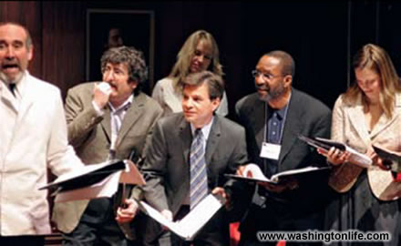 Lawrence Redmond, Gene Weingarten, Roxann Johnson, George Stephanopolous, Kojo Nnamdi and Alexandra Wentworth