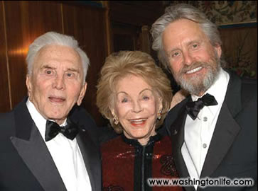 Kirk and Ann Douglas and Michael Douglas
