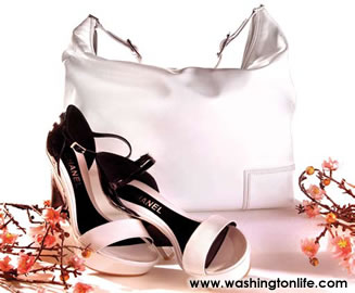 Lambertson Truex white patent hobo handbag