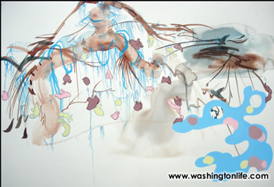 Jiha Moon, Pollenasia ink and acrylic on HanJi paper