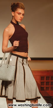 Hoopla grey striped skirt