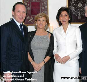 Ermenegildo and Elena Zegna with Lila Castellaneta