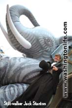 Stilt-walker Jack Stanton