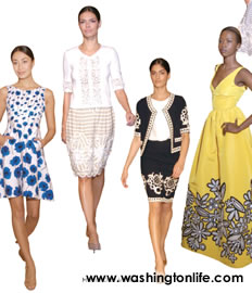 Models in Oscar de la Renta
