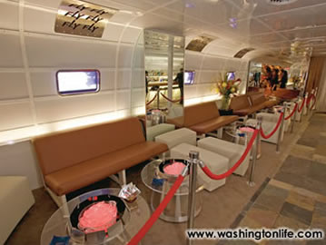 Fly accomodates 130 at capacity ... which means getting a table is the best way to travel.