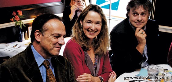 Graham Wisner and Leslie and Andrew Cockburn at the Q & A Cafe