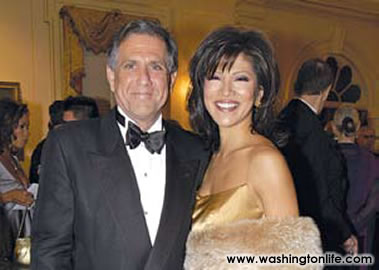 Les Moonves and Julie Che