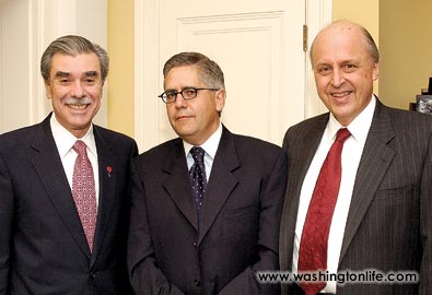 Sec. Carlos Gutierrez, Bolivian Amb. Jaime Aparicio and John Negroponte