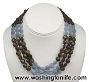 bronzite and blue agate necklace