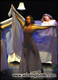 Dancers performed, highlighting diff erent takes on women's relationships with their veil.