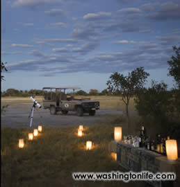 Afternoon cocktails in the bush in Botswana