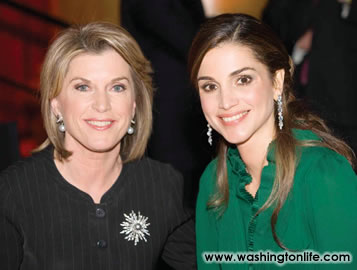 ABC-7 Anchor Kathleen Matthews and H.M. Queen Rania Al-Abdullah