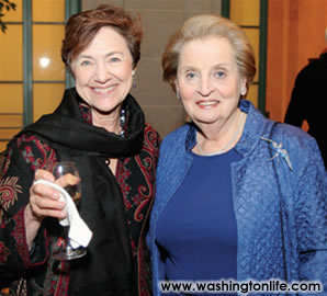 Aspen Institute VP Susan Sherwin and trustee Madeleine Albright