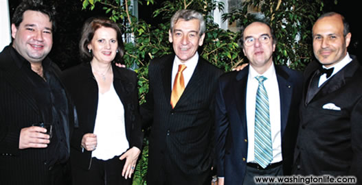 Valeriano Lanchas, Alessandra Rossi de Simone, Argentinian Amb. José Octavio Bordón, Bruno de Simone and Marc Neuma