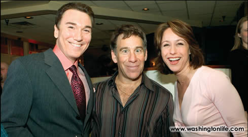 Actor Patrick Page, Stephen Schwartz and Paige Davis