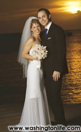 The couple just after their ceremony