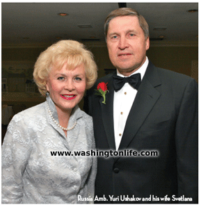 Russia Amb. Yuri Ushakov and his wife Svetlana