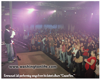 Emmanuel Jal performing songs from his latest album “CeaseFire.”