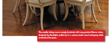 The smaller dining room