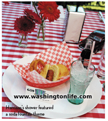 Harrison’s shower featured a soda fountain theme