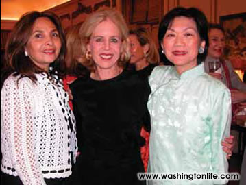 Samia Farouki, Ann Nitze and Singaporean Amb. Chan Heng Chee