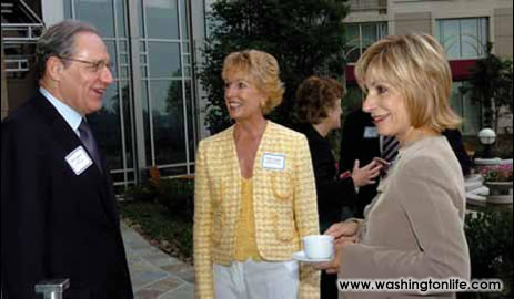 Bob Woodward, Coach Kathy Kemper and Andrea Mitchell