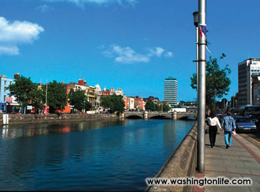 Strolling along the riverbank