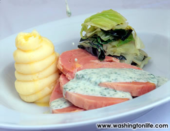 Corned beef and cabbage at Restaurant Patrick Guilbaud