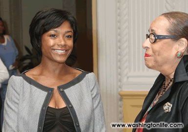 Dominique Dawes and Pat Gibson