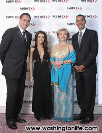 Jimmy Smits, Eva Longoria, pat mitchell and Sen. Barack Obama