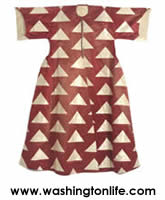 A silk satin kaftan with applique design from the 17th century